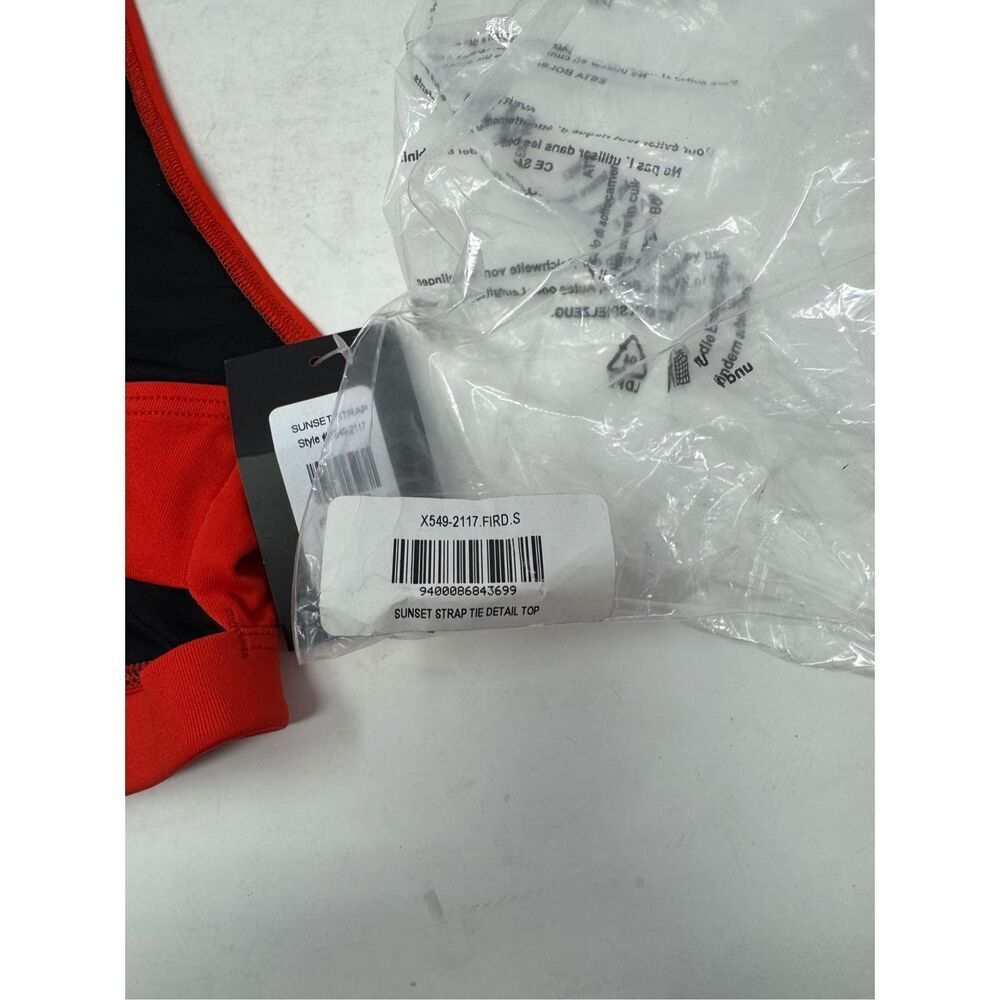 NWT Frederick's of Hollywood Women Small Sunset Strap Bathing Suit Top Fiery Red - Picture 5 of 5